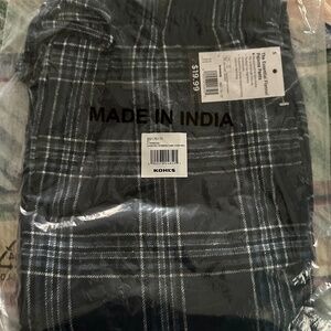 Kohl's Men's Blue Plaid Flannel Banded Bottom Pockets Lounge Pants Size S NWT